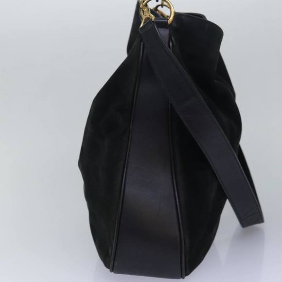 GUCCI Bamboo Hand Bag Suede 2way Black 001 14 1577 Auth yk13644 - Picture 3 of 16